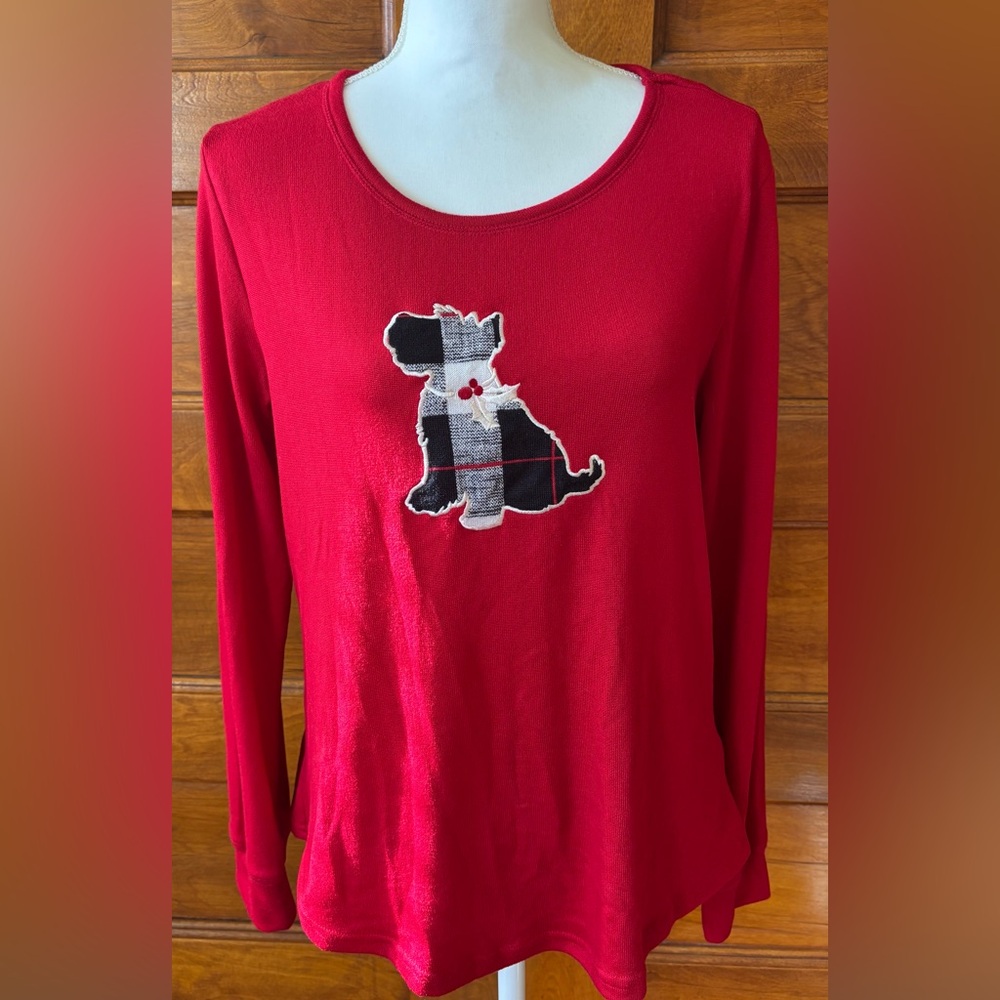 Laura Ashley Red Sweater with Scottie